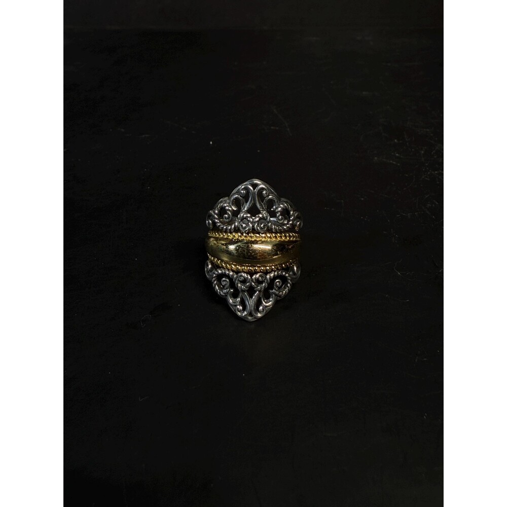 Carolyn Pollack Sterling Silver Brass Detachable Insert Spinner Ring Size 7
